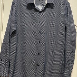 Nine West Blue Dress Shirt Long Sleeve